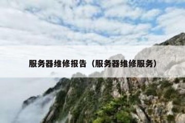 服务器维修报告（服务器维修服务）