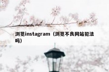 浏览instagram（浏览不良网站犯法吗）