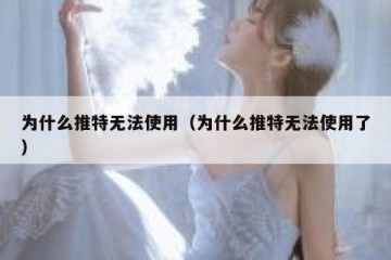 为什么推特无法使用（为什么推特无法使用了）