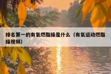 排名第一的有氧燃脂操是什么（有氧运动燃脂操视频）