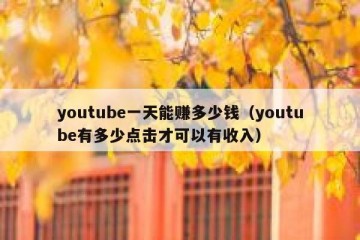 youtube一天能赚多少钱（youtube有多少点击才可以有收入）