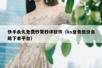 快手永久免费秒赞秒评软件（ks业务低价自助下单平台）