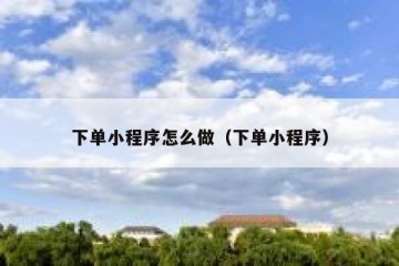 下单小程序怎么做（下单小程序）