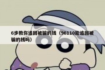 6步教你追回被骗的钱（96110能追回被骗的钱吗）