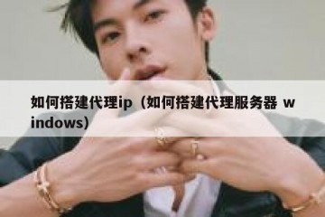 如何搭建代理ip（如何搭建代理服务器 windows）