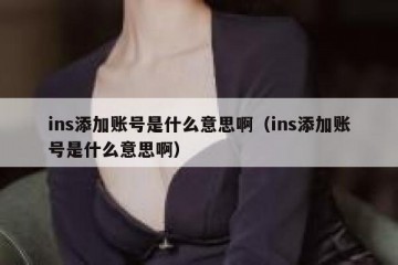 ins添加账号是什么意思啊（ins添加账号是什么意思啊）