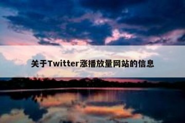 关于Twitter涨播放量网站的信息