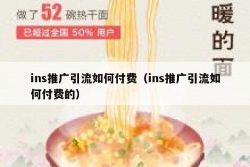 ins推广引流如何付费（ins推广引流如何付费的）