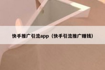 快手推广引流app（快手引流推广赚钱）