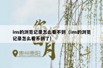 ins的浏览记录怎么看不到（ins的浏览记录怎么看不到了）