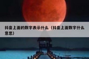 抖音上面的数字表示什么（抖音上面数字什么意思）