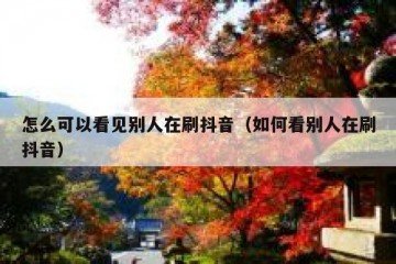 怎么可以看见别人在刷抖音（如何看别人在刷抖音）