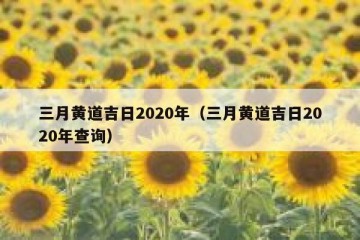 三月黄道吉日2020年（三月黄道吉日2020年查询）