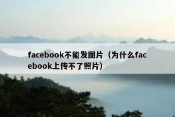 facebook不能发图片（为什么facebook上传不了照片）