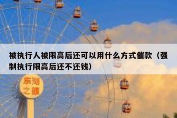 被执行人被限高后还可以用什么方式催款（强制执行限高后还不还钱）