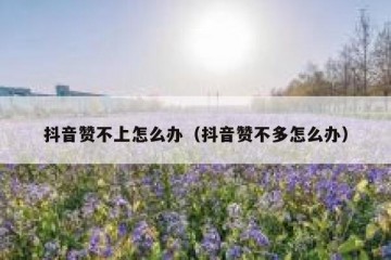 抖音赞不上怎么办（抖音赞不多怎么办）