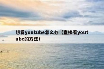 想看youtube怎么办（直接看youtube的方法）