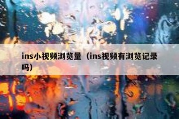 ins小视频浏览量（ins视频有浏览记录吗）