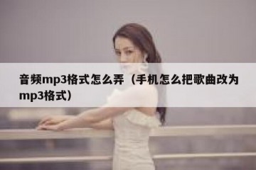 音频mp3格式怎么弄（手机怎么把歌曲改为mp3格式）