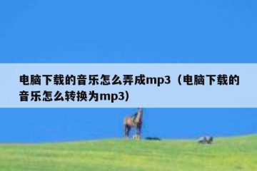电脑下载的音乐怎么弄成mp3（电脑下载的音乐怎么转换为mp3）