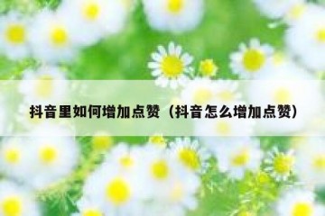 抖音里如何增加点赞（抖音怎么增加点赞）