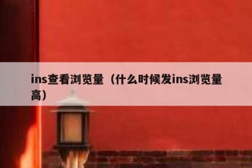 ins查看浏览量（什么时候发ins浏览量高）
