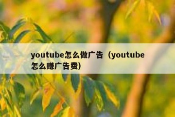 youtube怎么做广告（youtube怎么赚广告费）