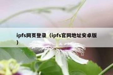 ipfs网页登录（ipfs官网地址安卓版）