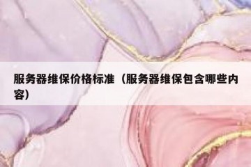 服务器维保价格标准（服务器维保包含哪些内容）