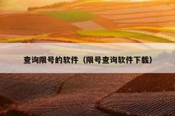 查询限号的软件（限号查询软件下载）