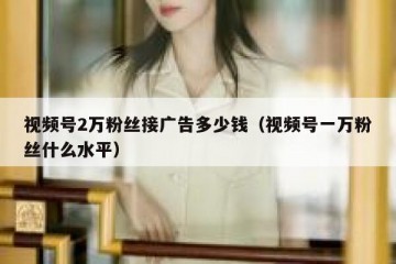 视频号2万粉丝接广告多少钱（视频号一万粉丝什么水平）