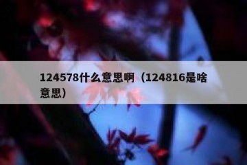 124578什么意思啊（124816是啥意思）