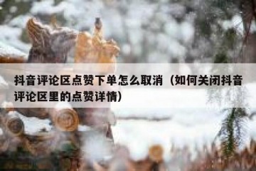 抖音评论区点赞下单怎么取消（如何关闭抖音评论区里的点赞详情）