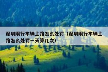 深圳限行车辆上路怎么处罚（深圳限行车辆上路怎么处罚一天算几次）