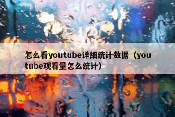 怎么看youtube详细统计数据（youtube观看量怎么统计）