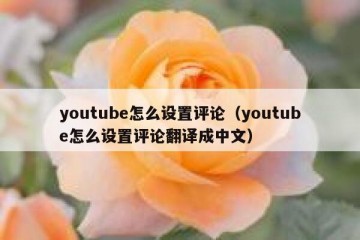 youtube怎么设置评论（youtube怎么设置评论翻译成中文）