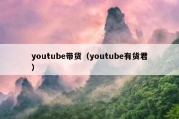 youtube带货（youtube有货君）