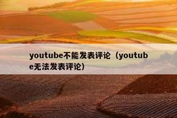 youtube不能发表评论（youtube无法发表评论）