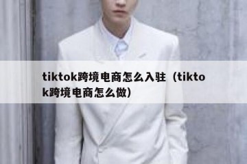 tiktok跨境电商怎么入驻（tiktok跨境电商怎么做）
