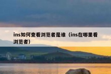 ins如何查看浏览者是谁（ins在哪里看浏览者）