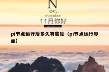 pi节点运行后多久有奖励（pi节点运行界面）