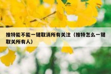 推特能不能一键取消所有关注（推特怎么一键取关所有人）