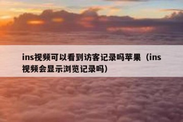 ins视频可以看到访客记录吗苹果（ins视频会显示浏览记录吗）