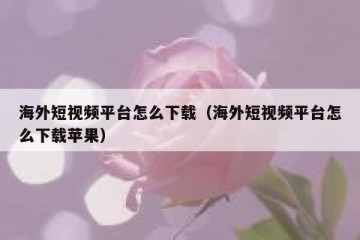 海外短视频平台怎么下载（海外短视频平台怎么下载苹果）