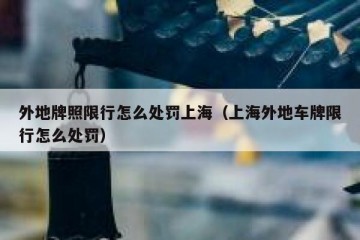 外地牌照限行怎么处罚上海（上海外地车牌限行怎么处罚）