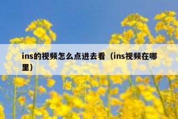 ins的视频怎么点进去看（ins视频在哪里）
