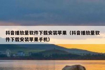 抖音播放量软件下载安装苹果（抖音播放量软件下载安装苹果手机）