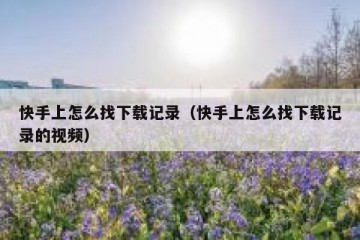 快手上怎么找下载记录（快手上怎么找下载记录的视频）