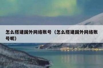 怎么搭建国外网络账号（怎么搭建国外网络账号呢）