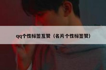 qq个性标签互赞（名片个性标签赞）